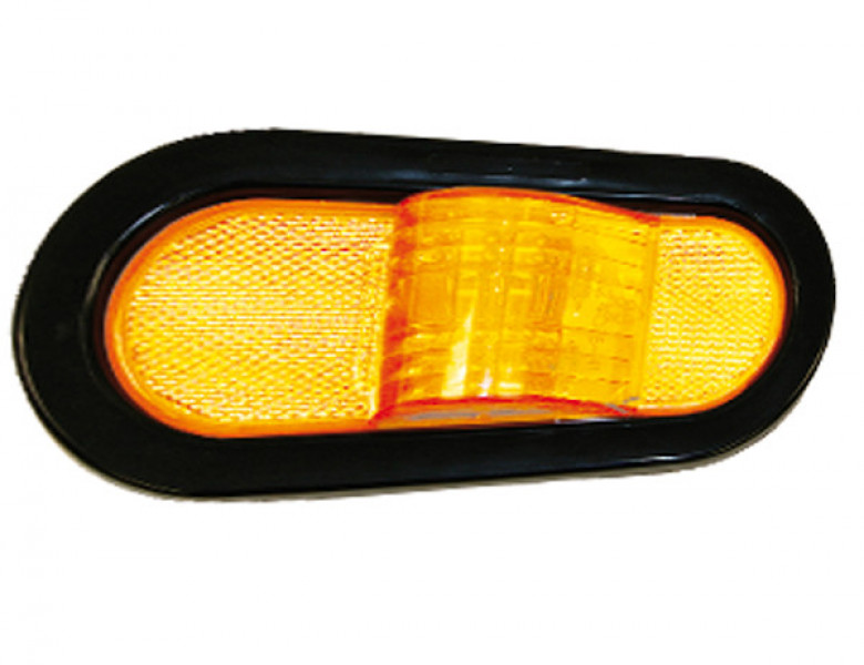 Image of 6 Inch Amber Oval Mid-Turn Signal-Side Marker Light With 9 LED from Buyers Products. Part number: 5626208