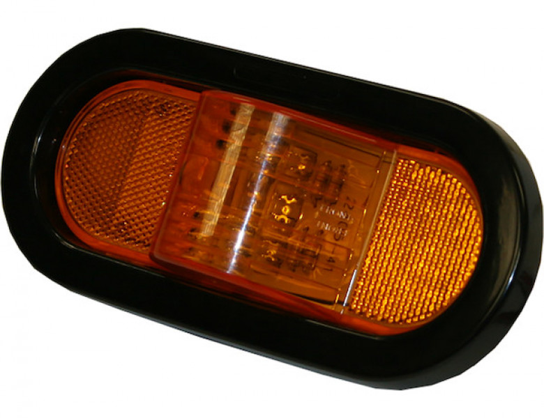 Image of 6 Inch Amber Oval Mid-Turn Signal-Side Marker Light With 9 LED from Buyers Products. Part number: 5626208