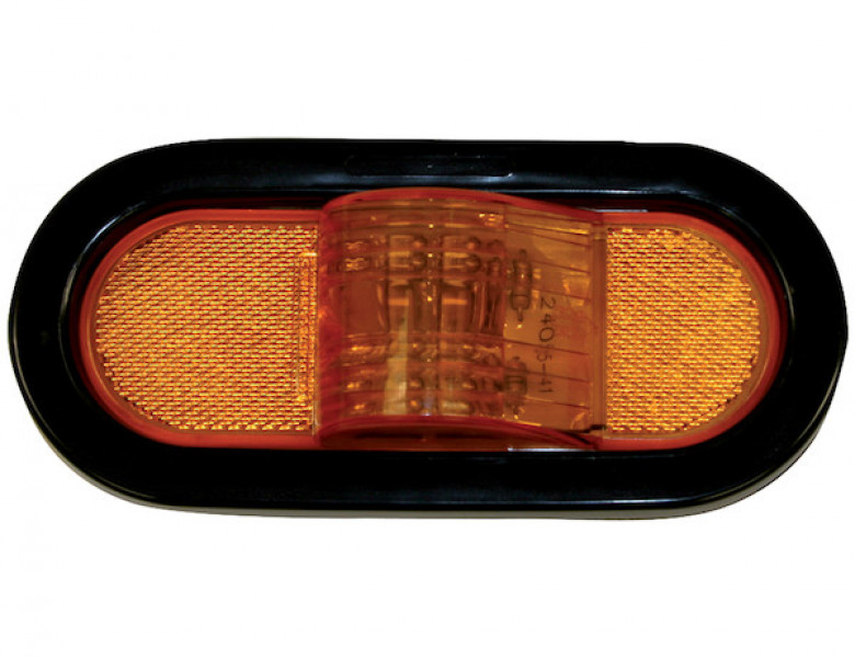 Image of 6 Inch Amber Oval Mid-Turn Signal-Side Marker Light With 9 LED from Buyers Products. Part number: 5626208