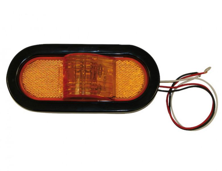 Image of 6 Inch Amber Oval Mid-Turn Signal-Side Marker Light With 9 LED from Buyers Products. Part number: 5626208