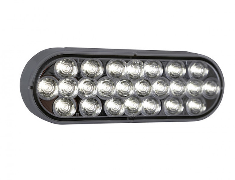 Image of 6 Inch Clear Oval Backup Light Kit with 24 LEDs (PL-2 Connection, Includes Grommet and Plug) from Buyers Products. Part number: 5626324