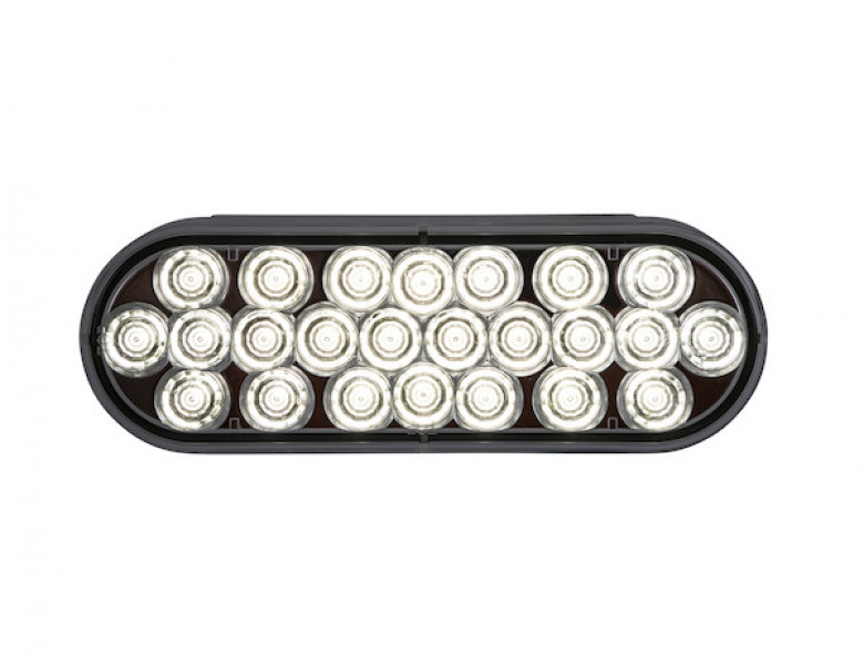 Image of 6 Inch Clear Oval Backup Light Kit with 24 LEDs (PL-2 Connection, Includes Grommet and Plug) from Buyers Products. Part number: 5626324