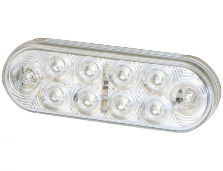 Image of 6 Inch Clear Oval Interior Dome Light With 10 LED and White Housing from Buyers Products. Part number: 5626352