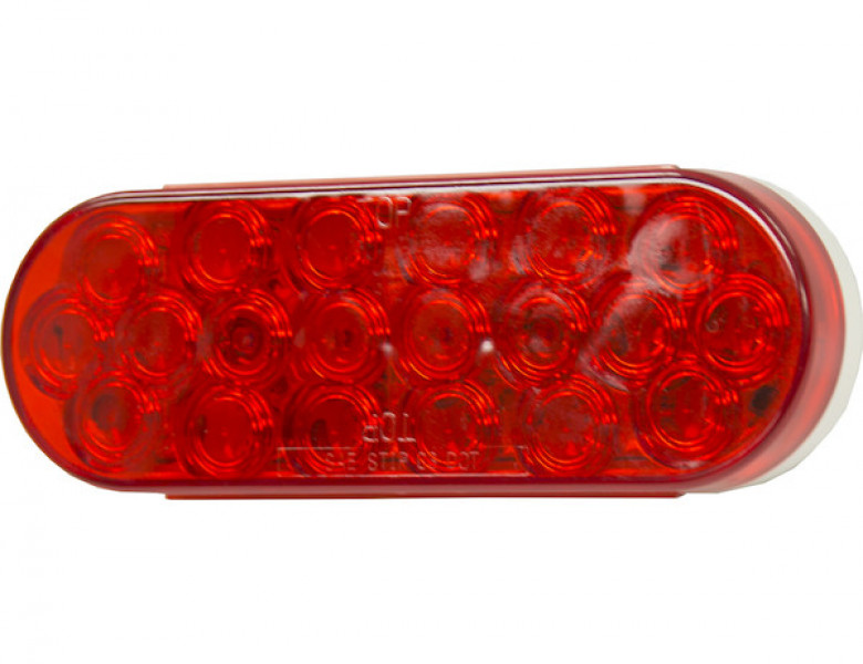 Image of 6 Inch Red Oval Stop/Turn/Tail Light with 20 LEDs Kit (PL-3 Connection, Includes Grommet and Plug) from Buyers Products. Part number: 5626520