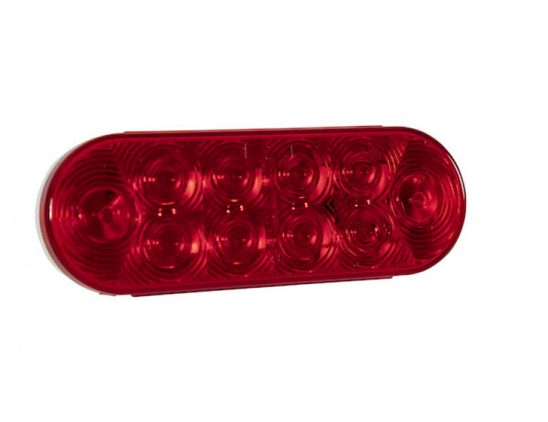 Image of 6 Inch Red Oval Stop/Turn/Tail Light With 10 LEDs (PL-3 Connection) - Bulk from Buyers Products. Part number: 5626550