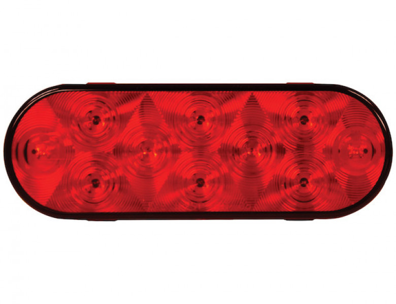 Image of 6 Inch Red Oval Stop/Turn/Tail Light With 10 LEDs (AMP-Style Connection) - Bulk from Buyers Products. Part number: 5626551