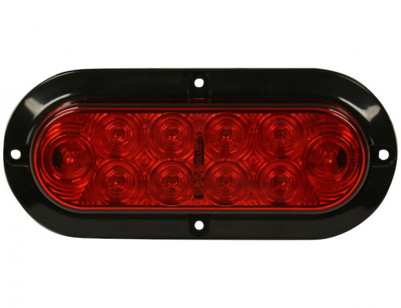 Image of 6 Inch Red Oval Stop/Turn/Tail Surface Mount Light Kit with 10 LEDs (PL-3 Connection, Includes Grommet and Plug) from Buyers Products. Part number: 5626552