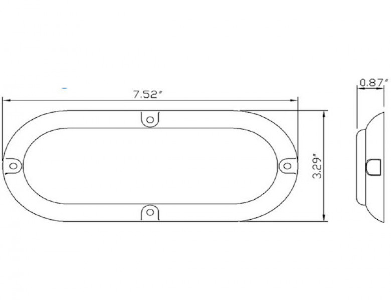 Image of 6 Inch Red Oval Stop/Turn/Tail Surface Mount Light Kit with 10 LEDs (PL-3 Connection, Includes Grommet and Plug) from Buyers Products. Part number: 5626552