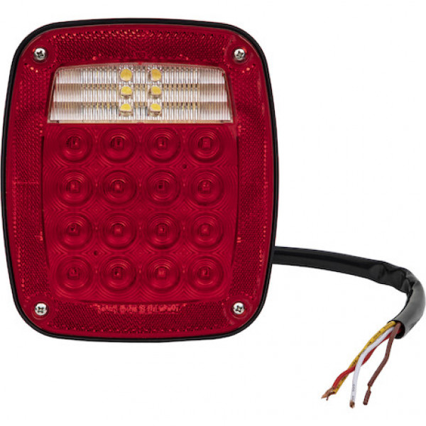 Image of Driver Side 5.75 Inch Red Stop/Turn/Tail Light with License Plate Light from Buyers Products. Part number: 5626738