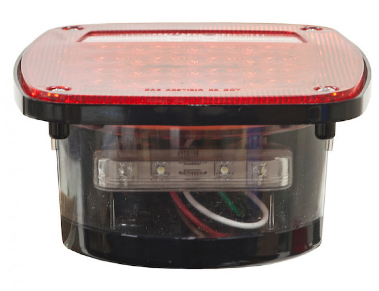 Image of Driver Side 5.75 Inch Red Stop/Turn/Tail Light with License Plate Light from Buyers Products. Part number: 5626738