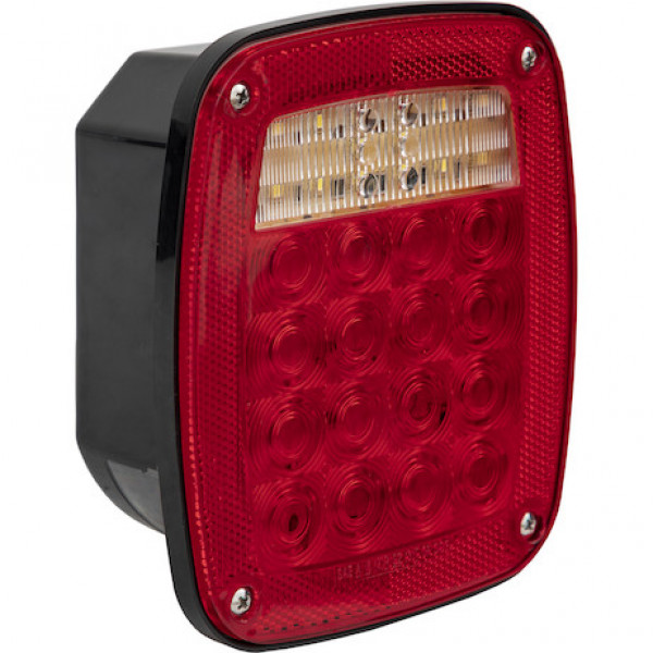 Image of Driver Side 5.75 Inch Red Stop/Turn/Tail Light with License Plate Light from Buyers Products. Part number: 5626738