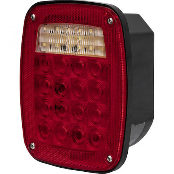 Image of Driver Side 5.75 Inch Red Stop/Turn/Tail Light with License Plate Light from Buyers Products. Part number: 5626738