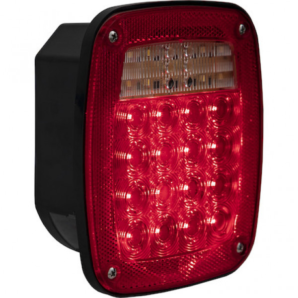 Image of Driver Side 5.75 Inch Red Stop/Turn/Tail Light with License Plate Light from Buyers Products. Part number: 5626738