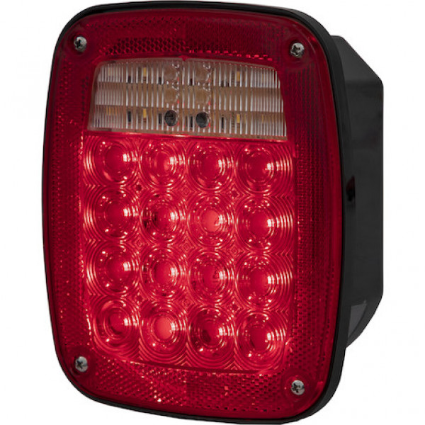 Image of Driver Side 5.75 Inch Red Stop/Turn/Tail Light with License Plate Light from Buyers Products. Part number: 5626738