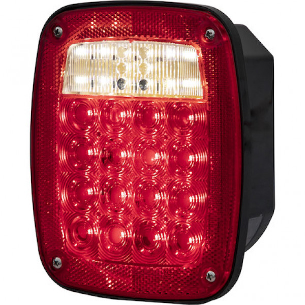 Image of Driver Side 5.75 Inch Red Stop/Turn/Tail Light with License Plate Light from Buyers Products. Part number: 5626738