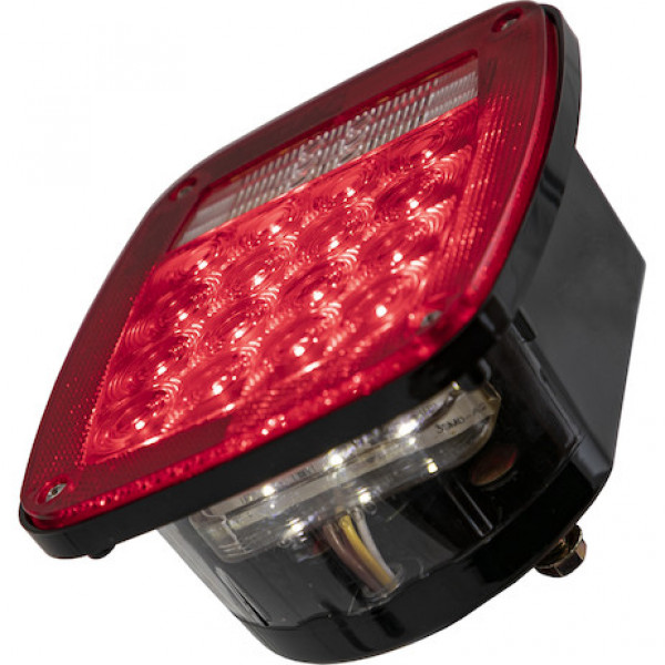 Image of Driver Side 5.75 Inch Red Stop/Turn/Tail Light with License Plate Light from Buyers Products. Part number: 5626738