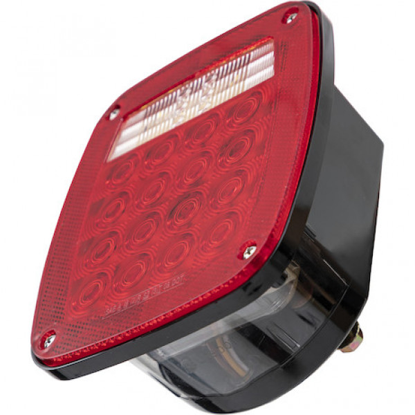 Image of Driver Side 5.75 Inch Red Stop/Turn/Tail Light with License Plate Light from Buyers Products. Part number: 5626738