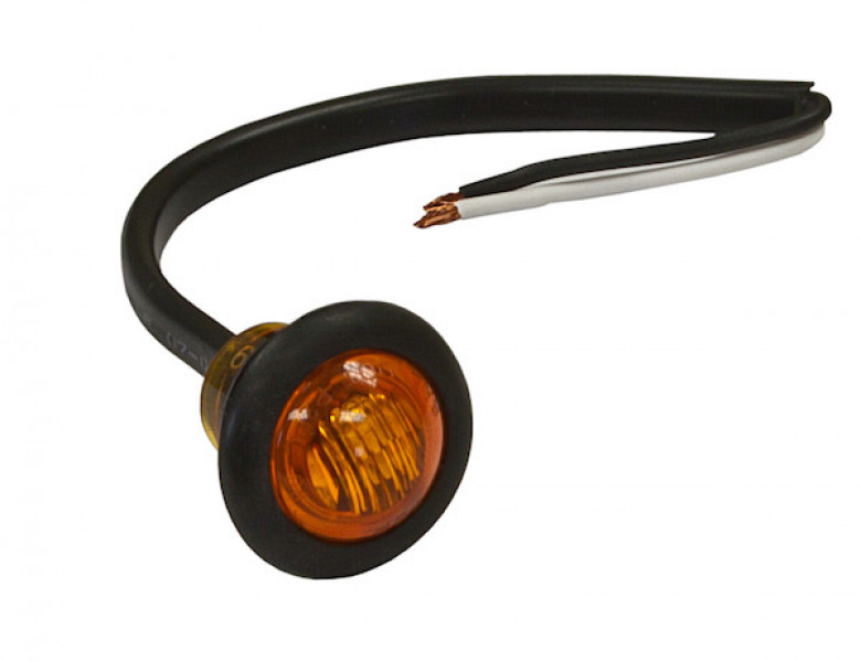 Image of .75 Inch Round Marker Clearance Lights - 3 LED Amber With Male Bullets from Buyers Products. Part number: 5627523