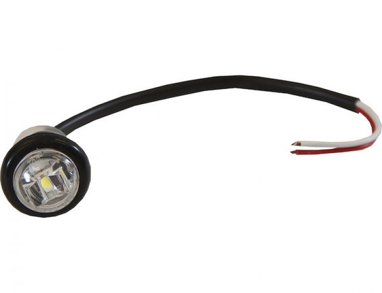 Image of .75 Inch Round Marker Clearance Lights - 1 LED Clear With Stripped Leads from Buyers Products. Part number: 5627532