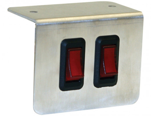 Image of SAM Double Pre-Wired Switch Panel With Aluminum Bracket from Buyers Products. Part number: 6391002