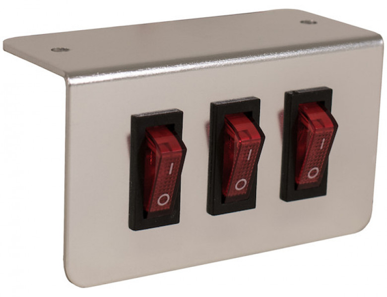 Image of Pre-Wired Triple Switch Panel with Aluminum Bracket from Buyers Products. Part number: 6391003