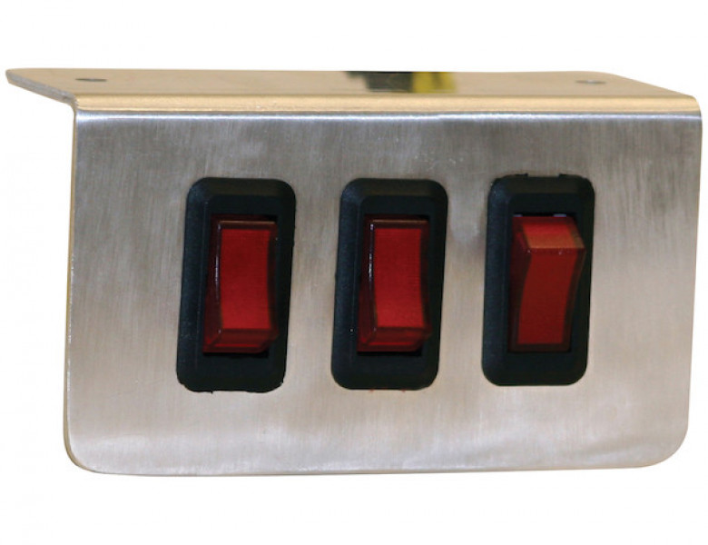 Image of Pre-Wired Triple Switch Panel with Aluminum Bracket from Buyers Products. Part number: 6391003