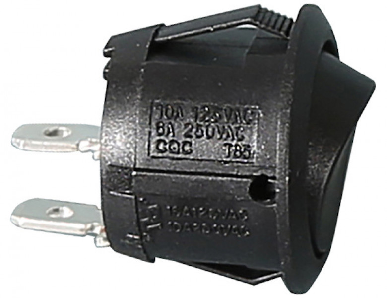 Image of On/Off Mini Round Rocker Switch Black from Buyers Products. Part number: 6391102