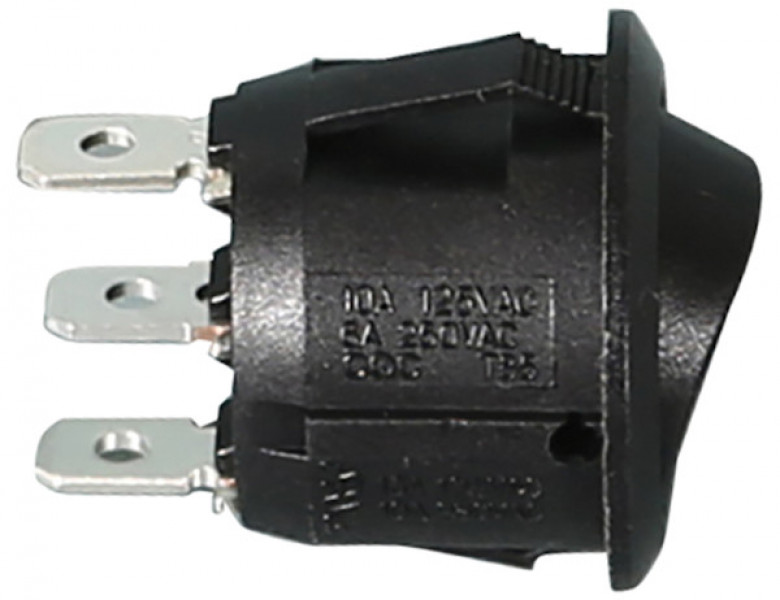 Image of On/Off/On Mini Round Rocker Switch Black from Buyers Products. Part number: 6391103