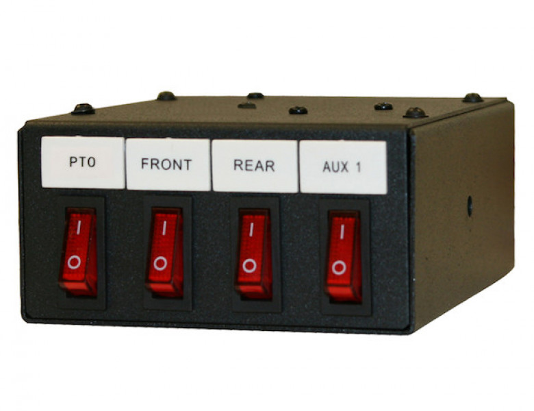 Image of 4 Function Backlit Pre-Wired Switch Box Fused With Relay And Circuit Breaker from Buyers Products. Part number: 6391104