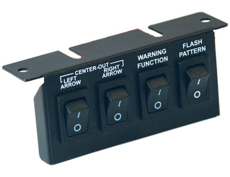 Image of Black 4-Switch Panel 3-On/Off 1-Momentary from Buyers Products. Part number: 6391204