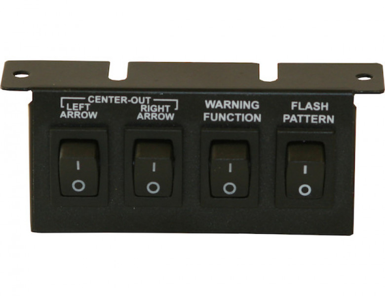 Image of Black 4-Switch Panel 3-On/Off 1-Momentary from Buyers Products. Part number: 6391204