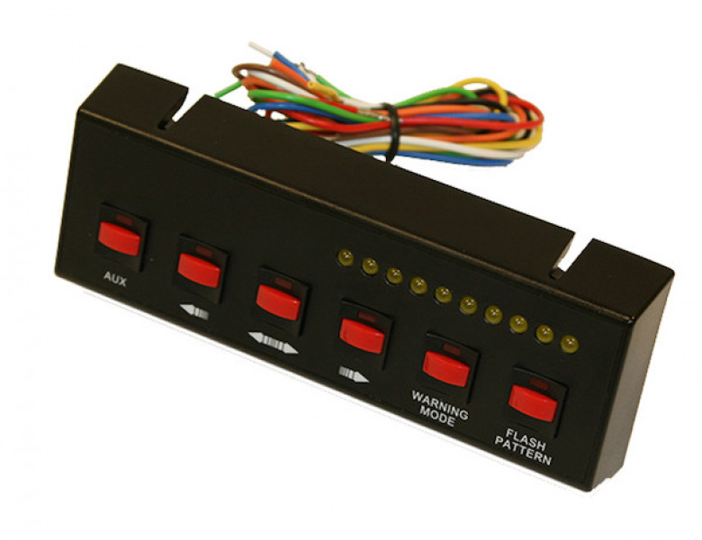 Image of Black Pre-Wired 6-Switch Panel 4-On/Off 2-Momentary from Buyers Products. Part number: 6391206