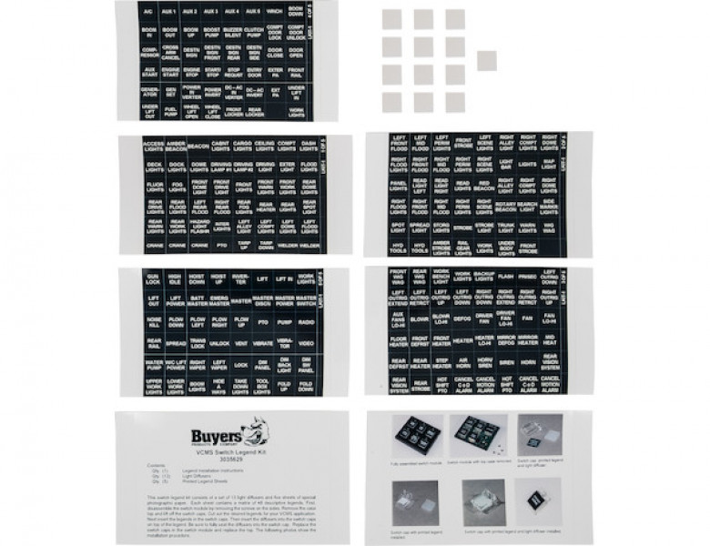 Image of 8 Function Switch Panel (Five On/Off, Three Momentary or On/Off) from Buyers Products. Part number: 6391308