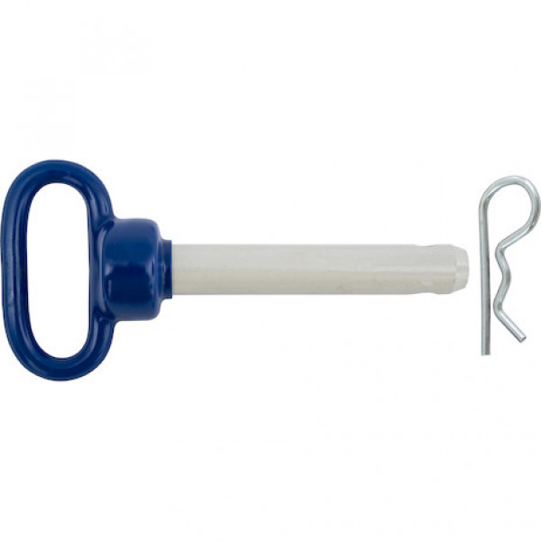 Image of Blue Poly-Coated Handle on Steel Hitch Pin - 7/8 x 4-1/2 Inch Usable Length from Buyers Products. Part number: 66122