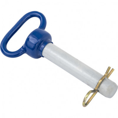 Image of Steel Hitch Pin w/Blue Poly-Coated Handle - 1 x 4-1/2 Inch Usable Length from Buyers Products. Part number: 66127