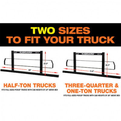 Image of 69 Inch Kabgardeavy-Duty Steel Pickup Truck Headache Rack Bundle with Standard Mounting Brackets from Buyers Products. Part number: 85104