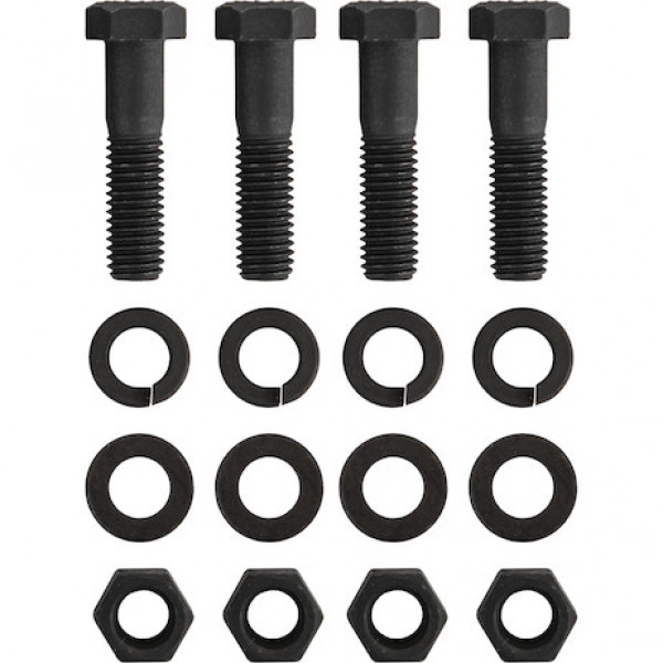 Image of Mounting Kit: (4) 1/2 in. x 2 in. Grade 8 cap screws, (4) 1/2 in. Grade 8 hex nuts, and (4) 1/2 in. heavy lock washers from Buyers Products. Part number: 8520