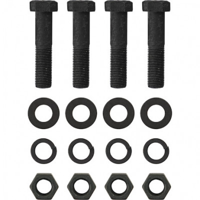 Image of Mounting Kit: (4) 9/16 in. x 2-1/2 in. Grade 8 cap screws, (4) 9/16 in. Grade 8 hex nuts, (4) 9/16 in. heavy lock washers and safety pin w/ chain from Buyers Products. Part number: 8525