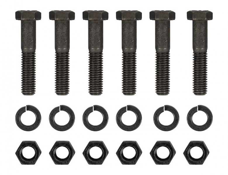 Image of Mounting Kit: (6) 1/2 in. x 2-1/2 in. Grade 8 cap screws, (6) 1/2 in. Grade 8 hex nuts, and (6) 1/2 in. heavy lock washers from Buyers Products. Part number: 8620