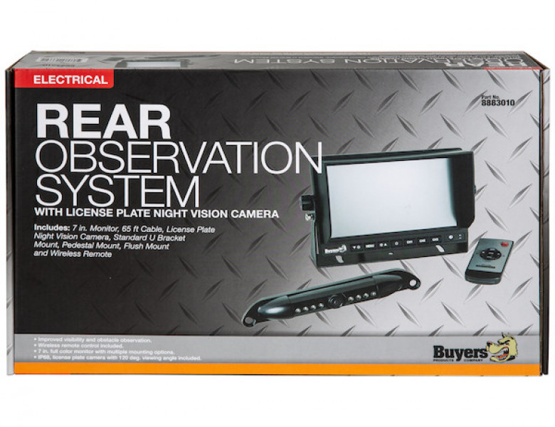 Image of Backup Camera System with License Plate Night Vision Backup Camera from Buyers Products. Part number: 8883010