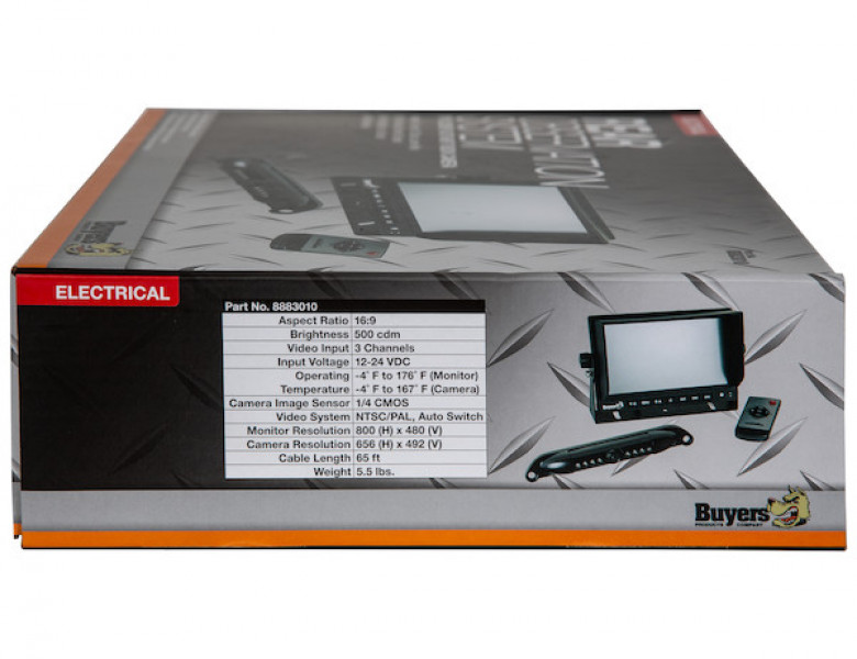 Image of Backup Camera System with License Plate Night Vision Backup Camera from Buyers Products. Part number: 8883010