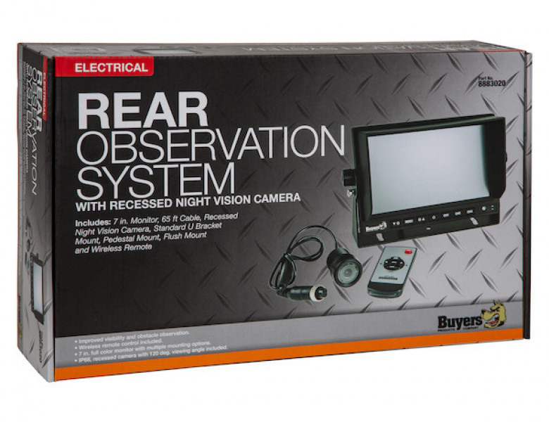 Image of Backup Camera System with Recessed Night Vision Backup Camera from Buyers Products. Part number: 8883020