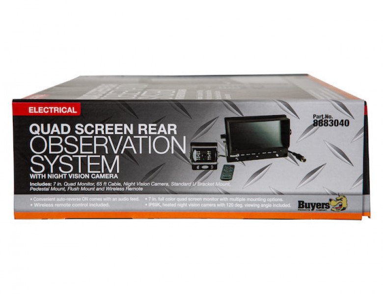 Image of Quad Screen Backup Camera System with Backup Camera from Buyers Products. Part number: 8883040