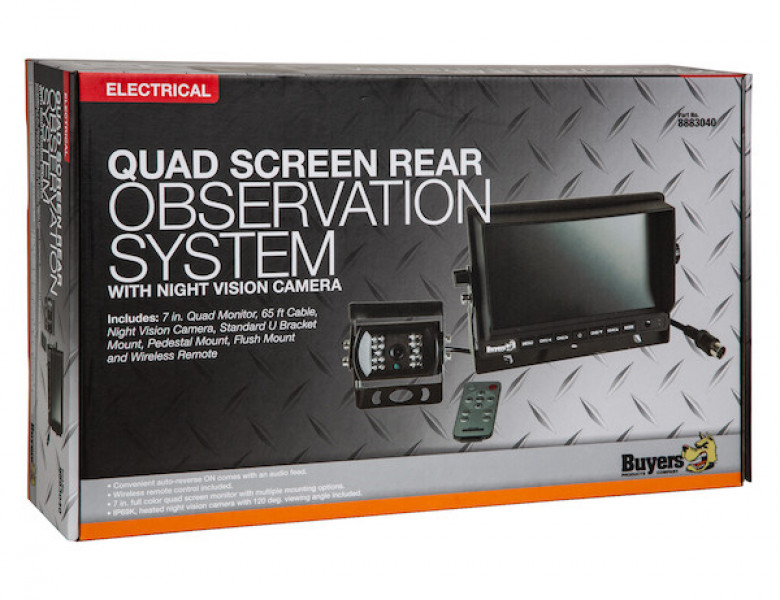 Image of Quad Screen Backup Camera System with Backup Camera from Buyers Products. Part number: 8883040