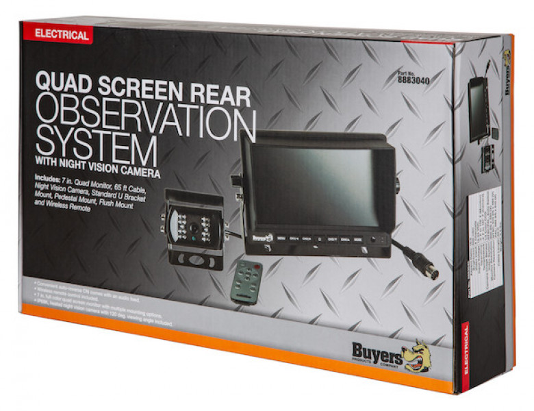 Image of Quad Screen Backup Camera System with Backup Camera from Buyers Products. Part number: 8883040