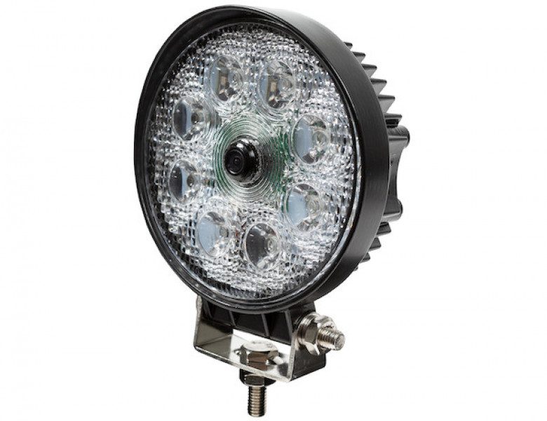 Image of Round LED Flood Light with Built-In Backup Camera from Buyers Products. Part number: 8883110