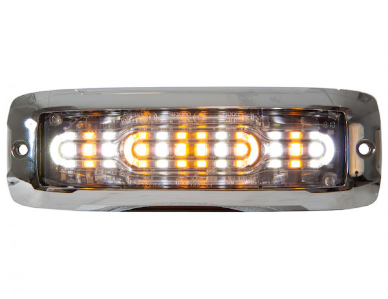 Image of Ultra Thin Wide Angle 5 Inch Amber/Clear LED Strobe Light from Buyers Products. Part number: 8890302