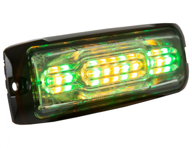 Image of Ultra Thin Wide Angle 5 Inch Amber/Green LED Strobe Light from Buyers Products. Part number: 8890310