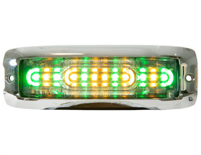 Image of Ultra Thin Wide Angle 5 Inch Amber/Green LED Strobe Light from Buyers Products. Part number: 8890310