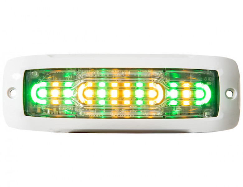 Image of Ultra Thin Wide Angle 5 Inch Amber/Green LED Strobe Light from Buyers Products. Part number: 8890310